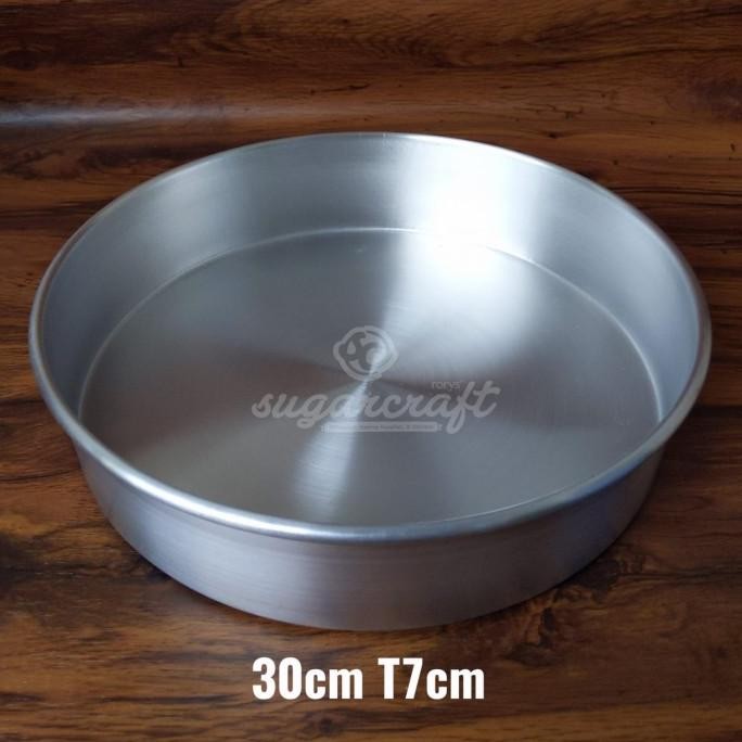 

Loyang bulat press tanpa sambungan ukuran besar 30cm, 32cm dan 35cm dengan tinggi 7cm loyang cake bolu kue MS