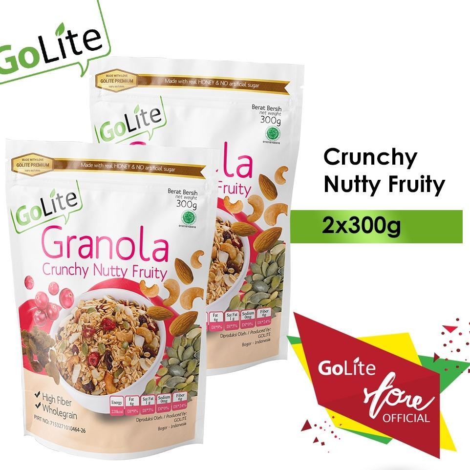

Granola Golite Crunchy Nutty Fruity Toated Mueli 300G Double Pa