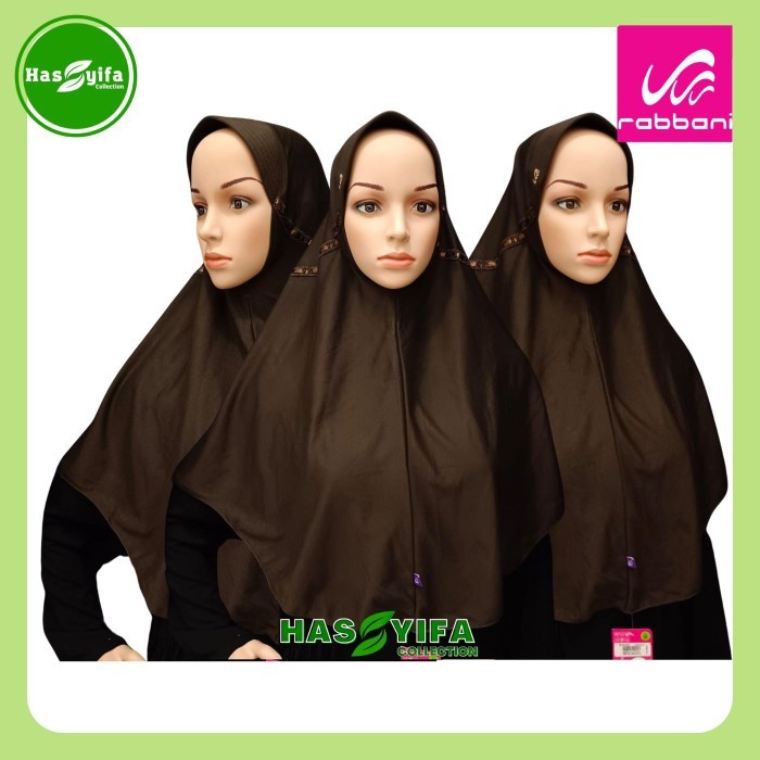 Kerudung Instant Rabbani Anak Sekolah Innova Coklat