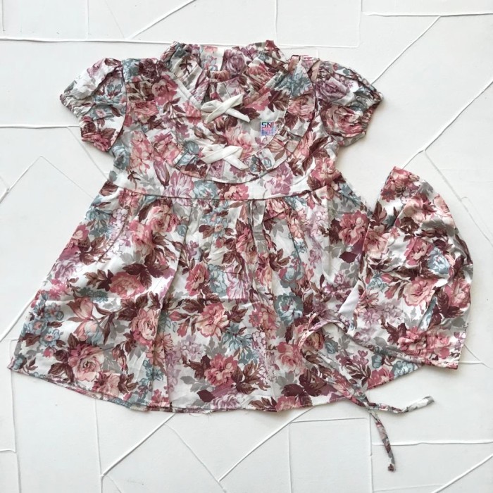 Baju Anak Bayi Perempuan Dress Set Aqiqah 0-12 Bulan premium katun