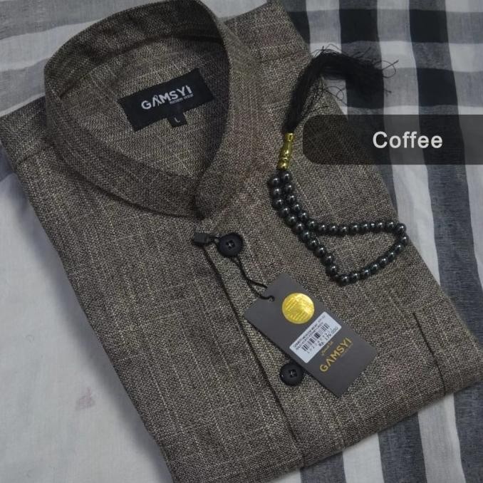 Baju koko linen lengan pendek/koko Gamsyi Kualitas Terbaik