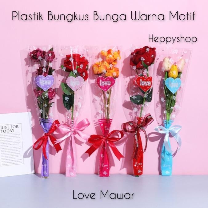 

cusss order] Plastik Bungkus Bunga Warna Motif, Plastik Bunga Tangkai
