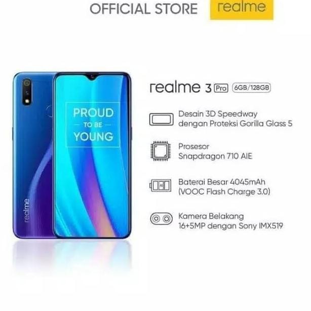 +%+%+%] Realme 3 Pro 6/128 GB Garansi Resmi Realme 1 Tahun