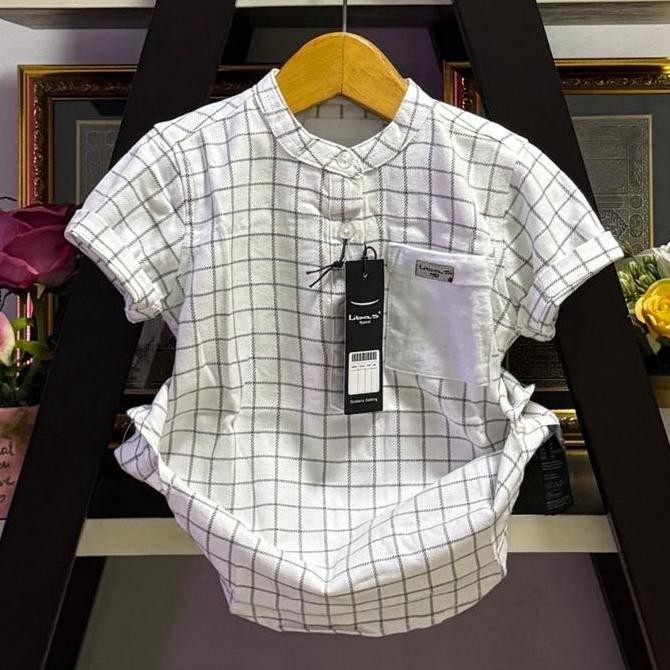 KURTA ANAK LAKI LAKI LENGAN PENDEK TERBARU MOTIF KOTAK KOTAK BRAND LIBAS ORIGINAL BAJU KOKO ANAK KID