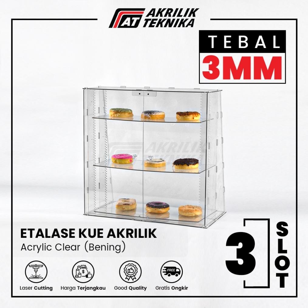 Etalase Display Toko Kue Roti Penyimpanan Makanan Akrilik