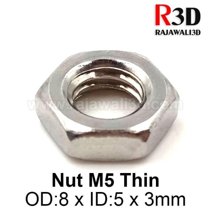 Nut M5 Thin Hex Nut Putih