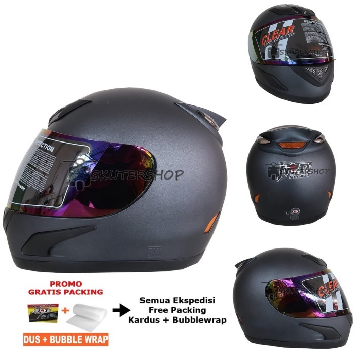 Helm Jpn Fullface Racing Sport Motogp Abu-Abu