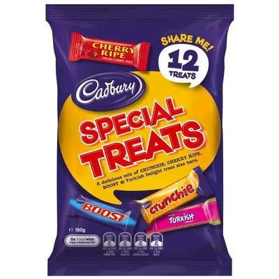 

Ready cadbury special treats. mix of Crunchie, Cheery Ribe, boost, turksih