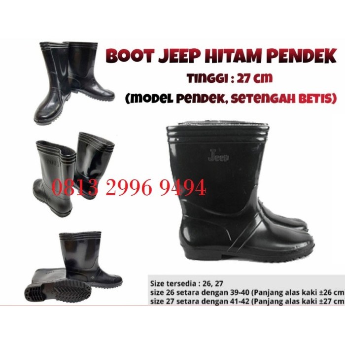 Sepatu Boots/Sepatu Boots Karet Jeep Hitam