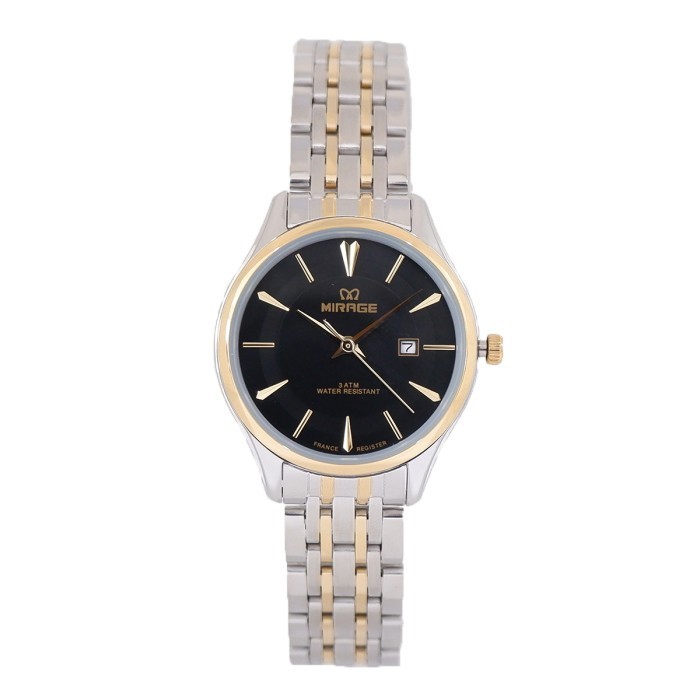 Mirage Watch Ori Jam Tangan Wanita Analog Elegant 8775 L Silver Gold