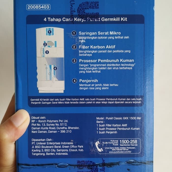Pure it Unilever Germ Kill Filter 1500 Liter Classic 9 & 23 Liter