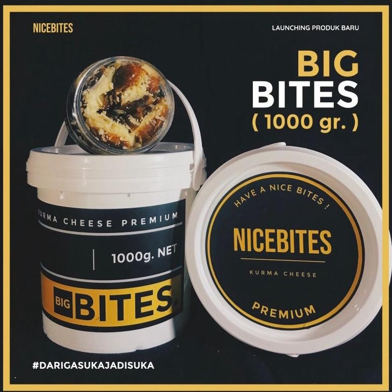 

Big Bites (1kg) | Kurma Cheese NICEBITES (Kurma Keju Lembut Tanpa Biji dengan Topping)