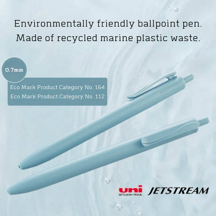 

NEW UNI JETSTREAM RECYCLED MARINE WASTE BALLPOINT PEN 0.7MM ECO FRIENDLY KODE 1220