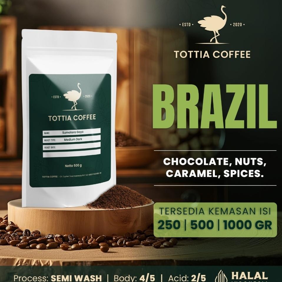 

Tottia Coffee Opi Arabia Brazil Bubu Brazilian Arabica Coffee Bean