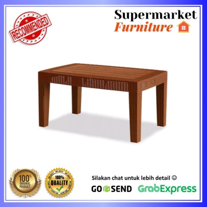 CARGO - Meja Teras/Tamu/Sofa Plastik Anyaman Rotan OST R Coklat