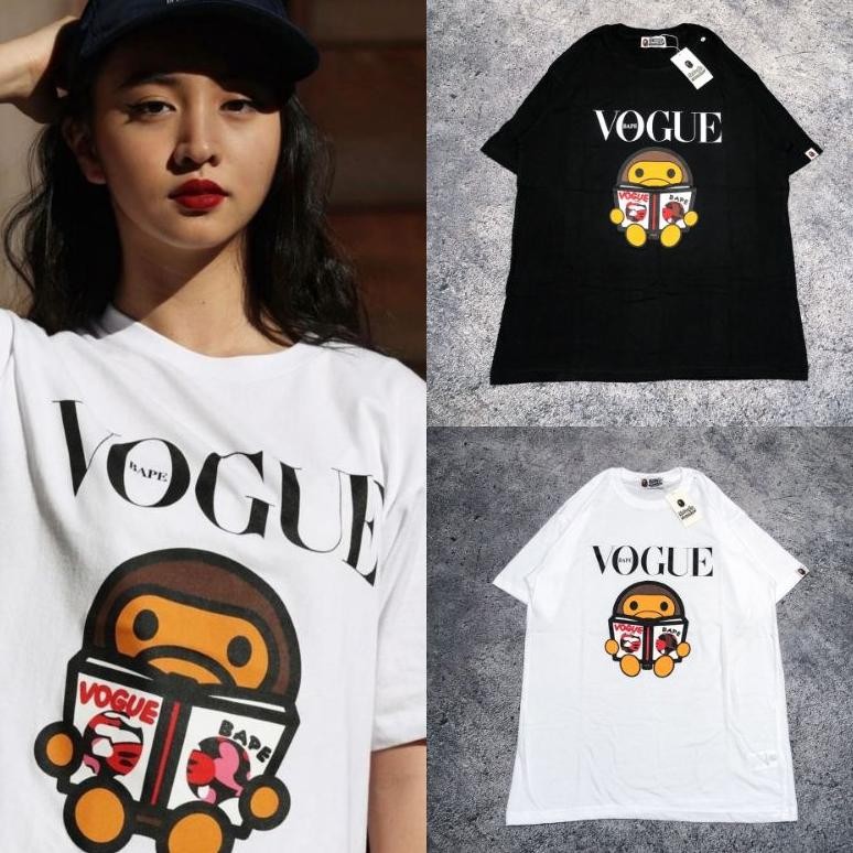 Promo Kaos Bape X Vogue T-Shirt Branded Original Mirror