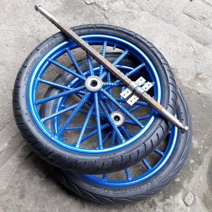 Premium Roda Gerobak Ring 17 Inch Ban Baru Roda Gerobak Dorong Set Ban Baru