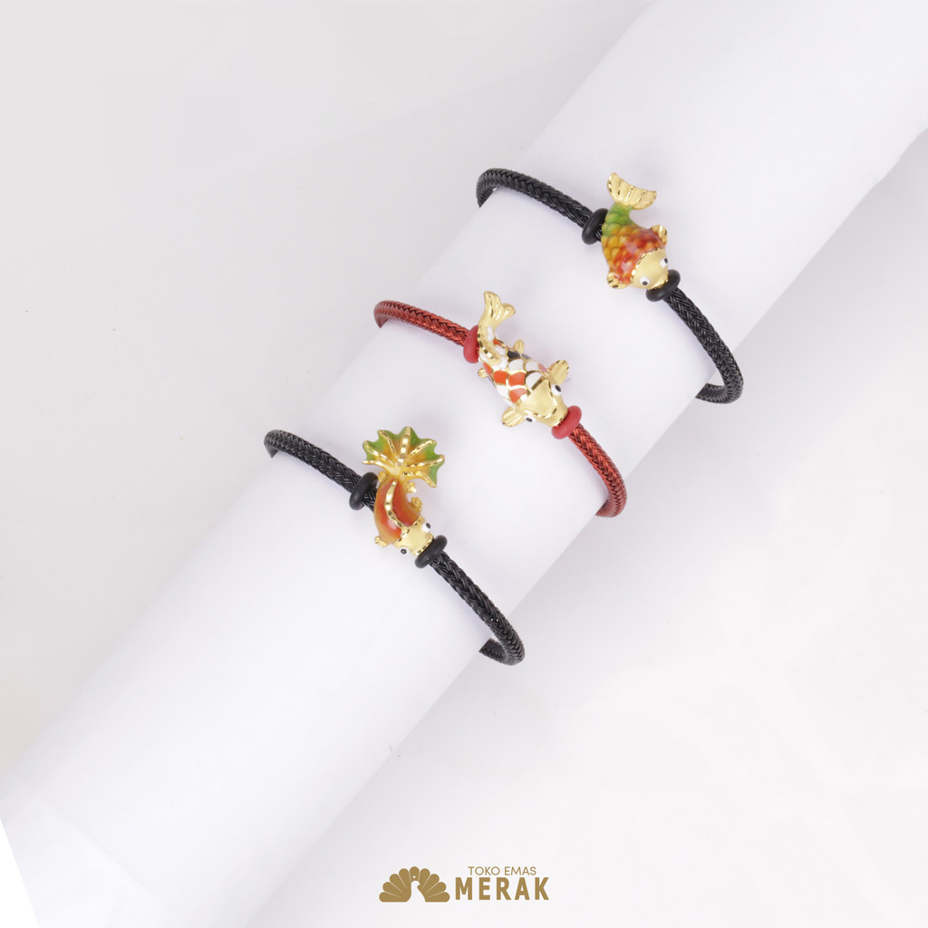 Gelang Tali Emas 17K Koi dan Goldfish - Toko Emas Merak Semarang