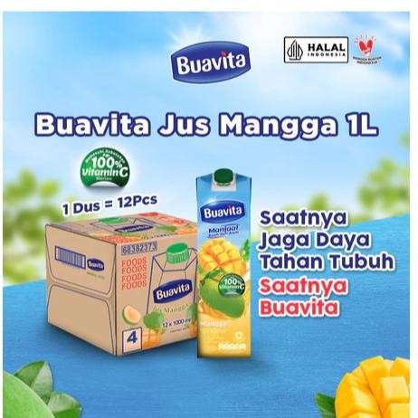 

Buavita Jus Buah Asli Mangga 1000ml (Isi 12) - TERMURAH