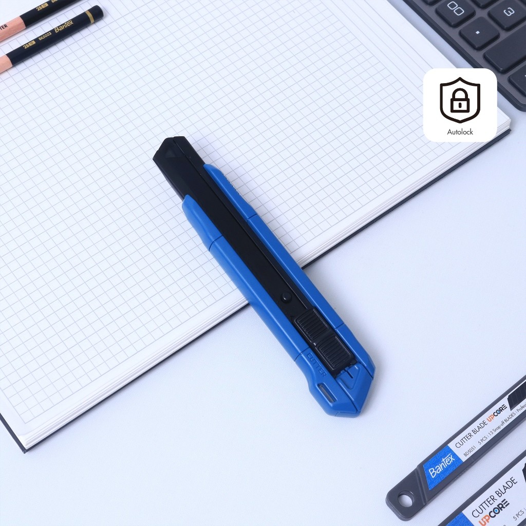 

[Terminal Stationery 01] Bantex Cutter Pisau Besar Premium Baja AutoLock Warna Hitam BD5306