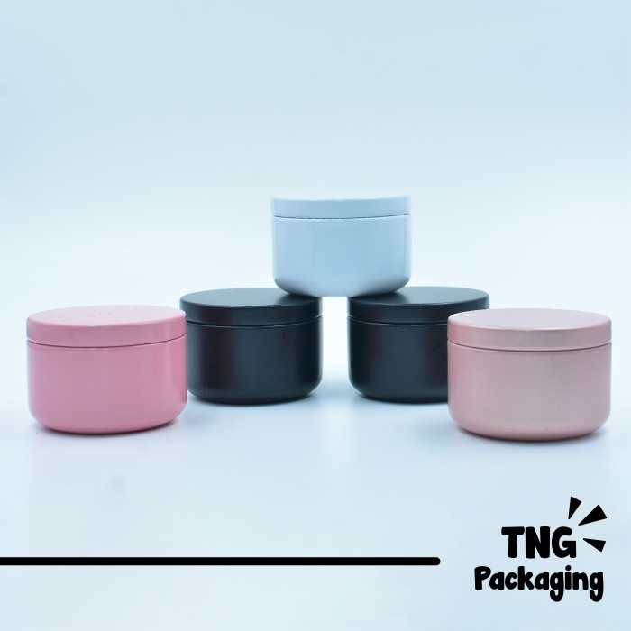 PROMO Jar Aluminium 50ml Kaleng Pomade Tin Jar Anti Karat Pink Hitam Putih