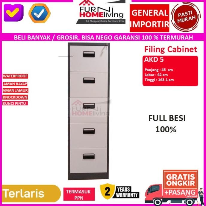 

Promo Promo Filling Cabinet Besi 5 Laci / 5 Susun Akd5