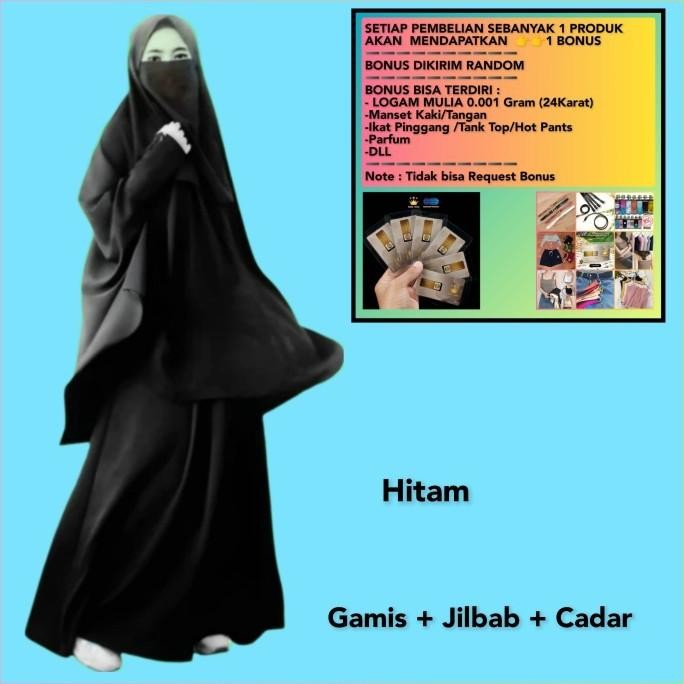 Baju Muslim Wanita Gamis Syari Syari'I Cadar Busui Ramwah Maxi Hitam Sofiadwiputri