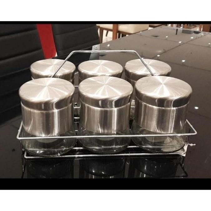 Termurah Toples Kaca Set 6+Keranjang/Toples Kue Lebaran/Toples Lucu Phakabo67