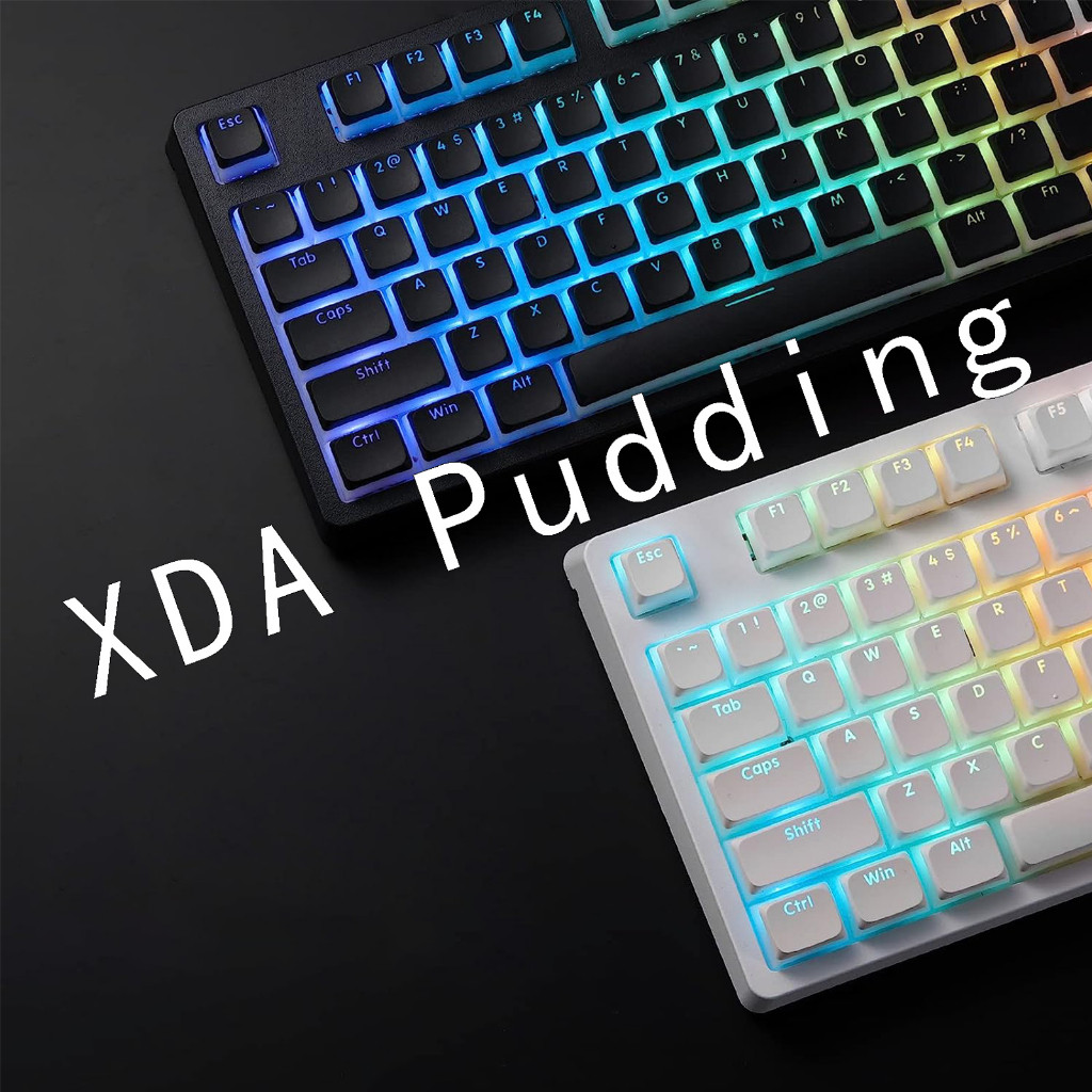 XDA Profil Puding Keycaps Set, PBT Double Shot Translucent untuk Tata Letak ISO & ANSI 60/61/65/68/7