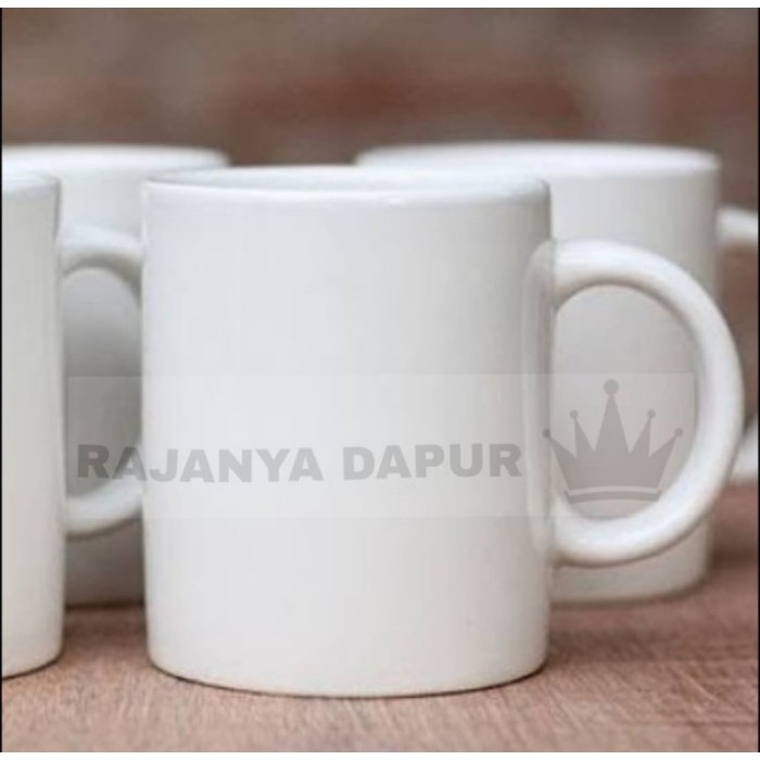 Mug Keramik Polos Putih - Mug Putih - Gelas Putih Polos - Mug Souvenir - Mug 12 Oz Polos Putih - Mug