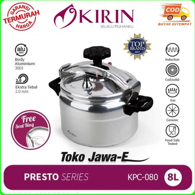 KIRIN KPC-080 PRESSURE COOKER/KIRIN Presto 8 Liter terlaris