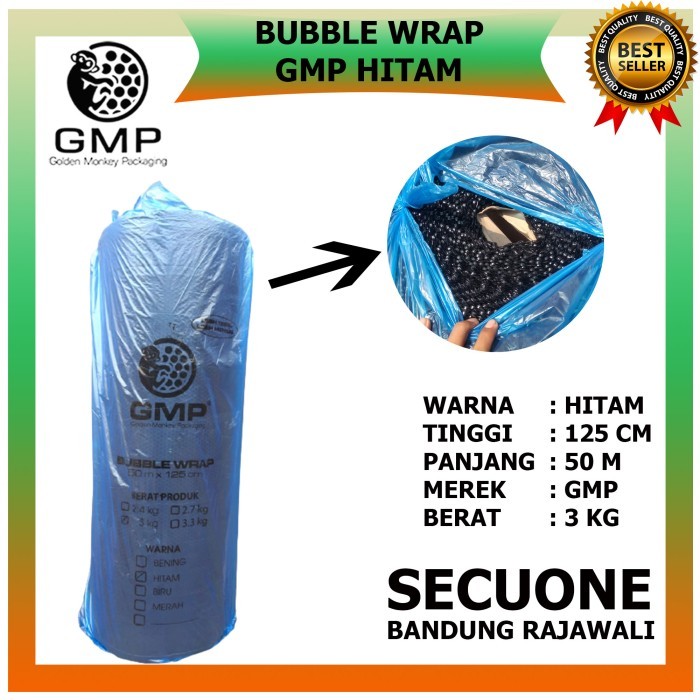 

Bubble Wrap Hitam Tebal 125Cm X 50 M Khusus Gosend / Grab Per 1 Roll