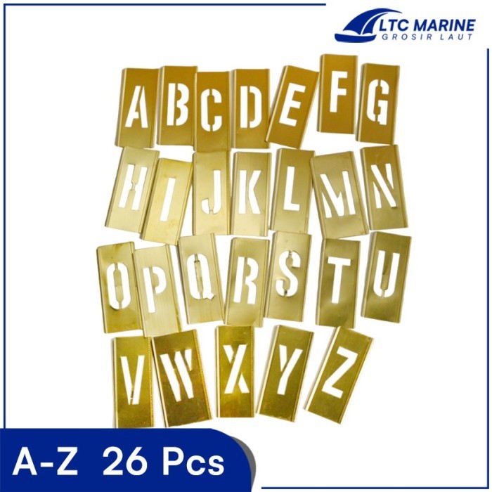 

TERBARU IMPA 613145 Clip-on Brass Stensils Letter Interlocking Adjustable A-Z 26 Pcs - 1.5" HOT