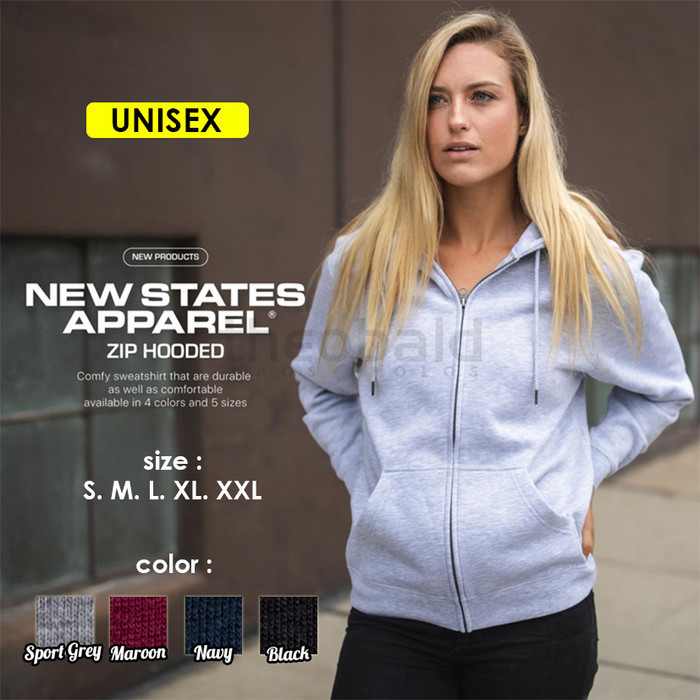 Jaket Zip Hoodie Polos 9600 Nsa Import Original ( Unisex )