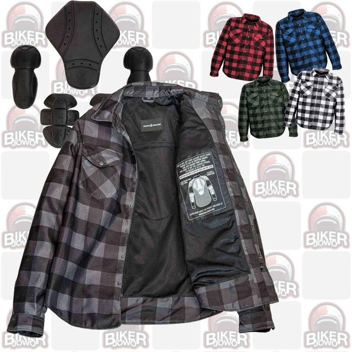 Kemeja Protektor Skull Riderz Air Rider Mesh Protective Flannel Jacket