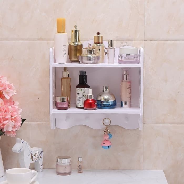 Rak Dinding Minimalis Gantung Vintage Kosmetik Rak Tembok Make Up Lily