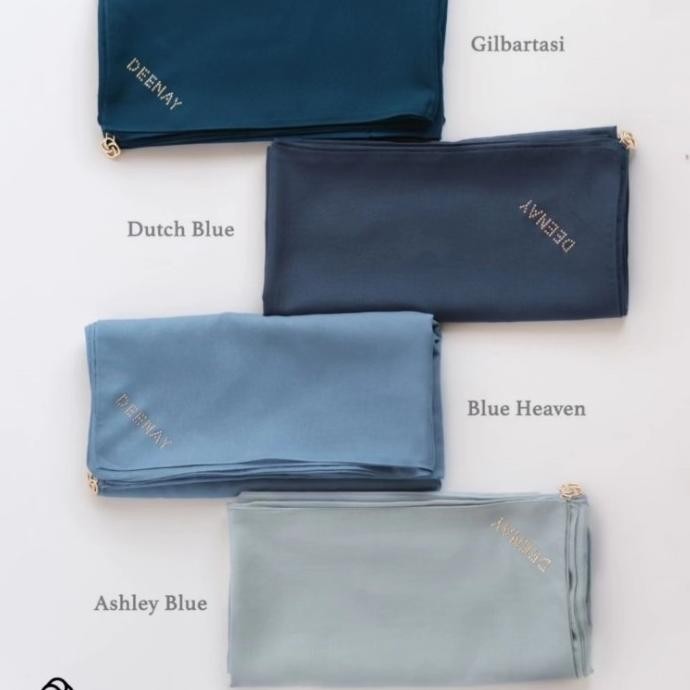 Spesial Hijab Segiempat Polos Deenay Liza Matte Blue Series||Warna Biru