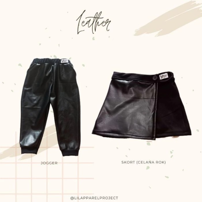 skort / celana leather kulit anak / fashion anak