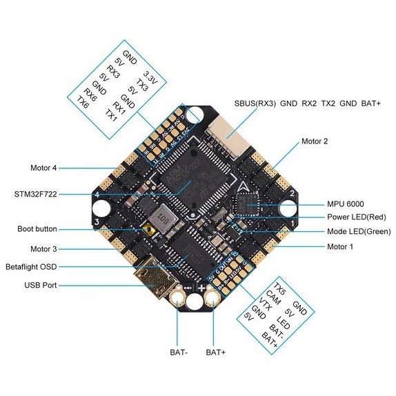 Promo Toothpick F722 2-6S AIO Brushless Flight Controller 35A(BLHeli_S) COD