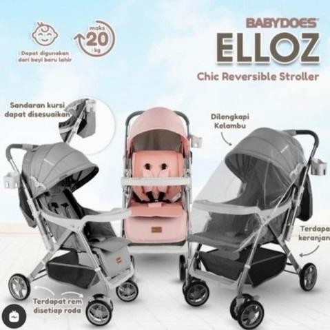 Terbaru Babydoes Stroller Ch 324 Elloz Chic Reversible