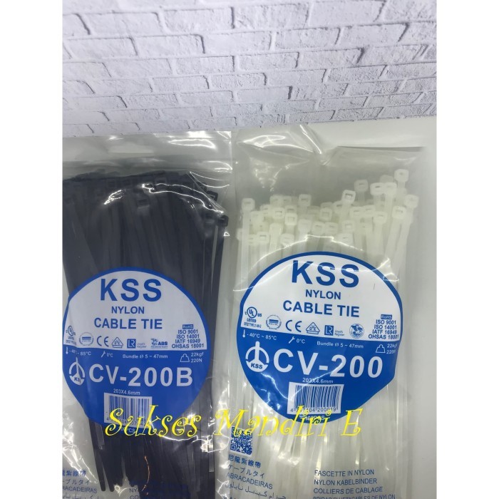 cable ties CV 200 hitam - putih Kabel ties KSS 203x4.6mm CV200 CV-200 - Putih
