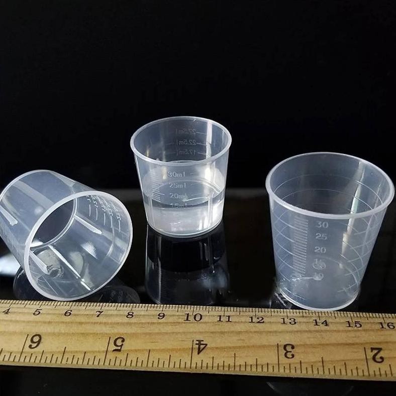 Bisa COD GT30 Gelas takar plastik 30 ml 15 ml bahan PP food grade measuring cup untuk obat syrup gul