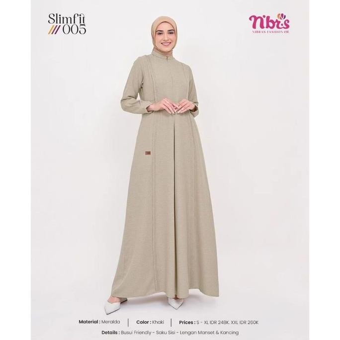 Kemasan Terbaru Gamis Nibras Slim Fit 005 Gamis Wanita Dewasa Kekinian