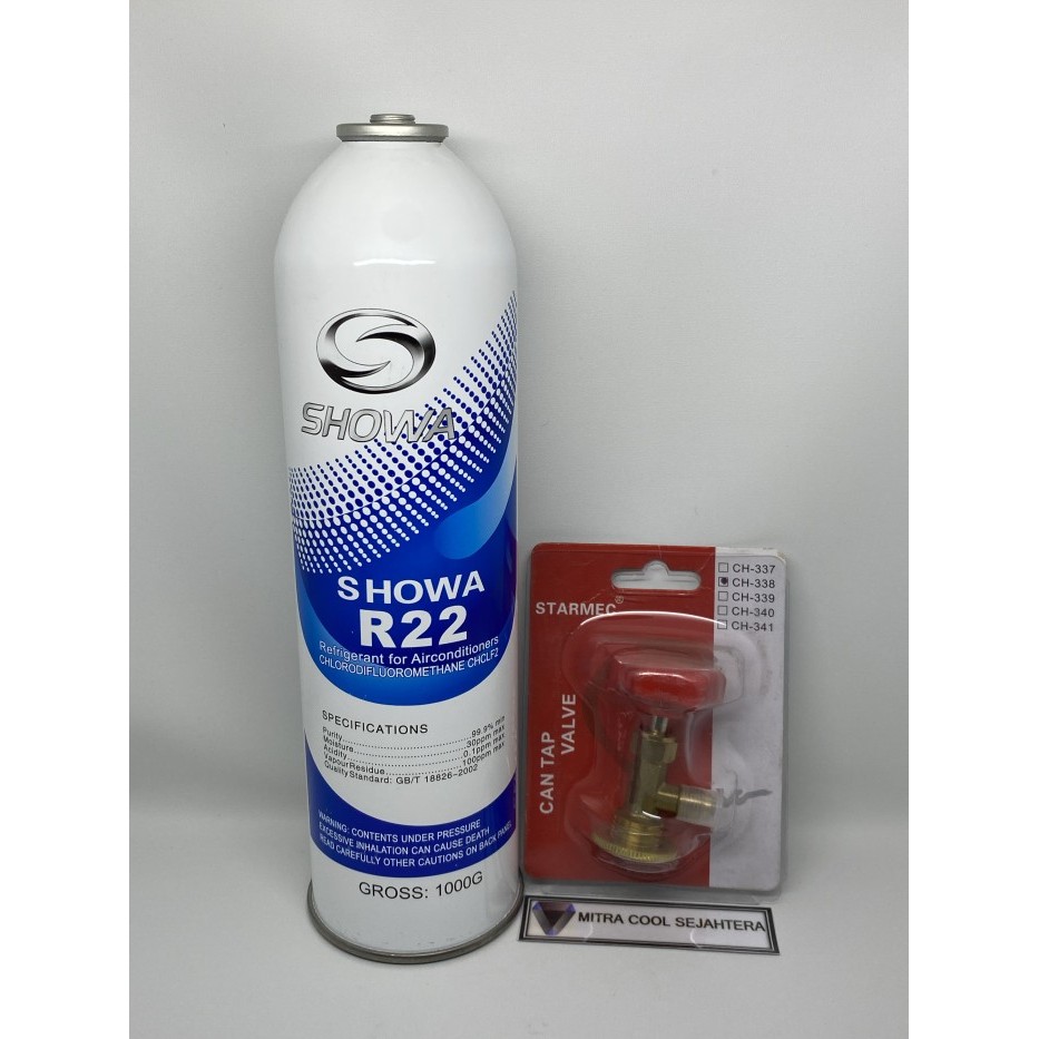 PAKET FREON R22 SHOWA KALENG 1 KG DAN CAN TAP PEMBUKA KALENG MURAH