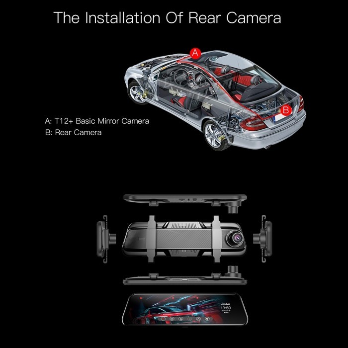 KAMERA MOBIL DEPAN BELAKANG DVR DASHCAM TOUCH SCREEN SPION DVR 1080P