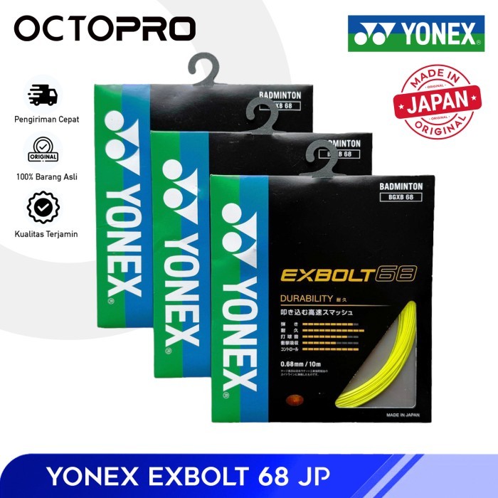 TERLARIS Senar Raket Badminton YONEX String Exbolt 68 Original Jepang