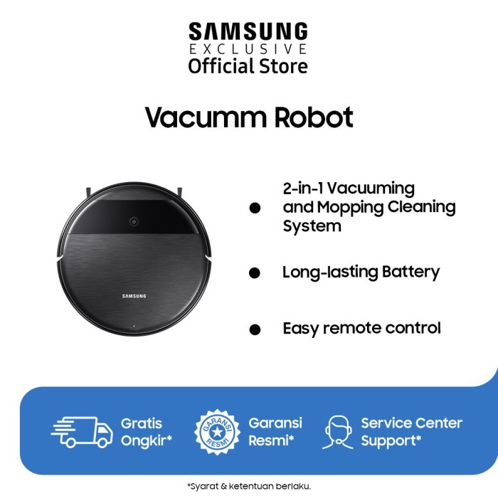 Samsung VR5000RM Vacuum Robot with Slim Design, Wi-Fi Control
