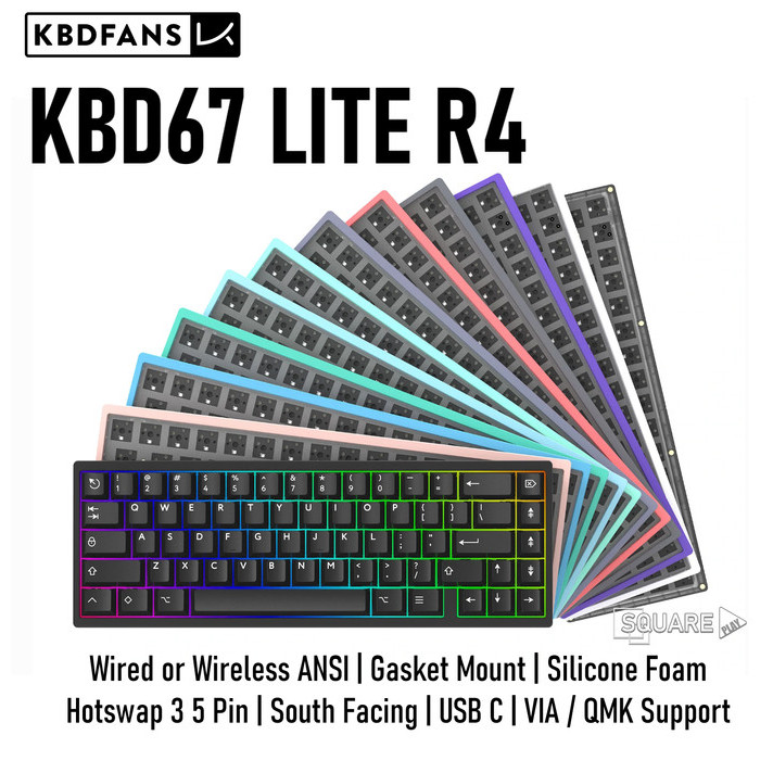 Kbd67 Lite R4 - Gasket Mount Barebone Mechanical Keyboard 65%