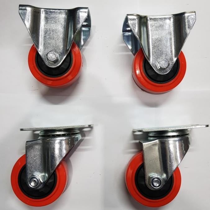 Roda Troli Pu Rhj Tw Caster Germany 3 inch hidup/mati