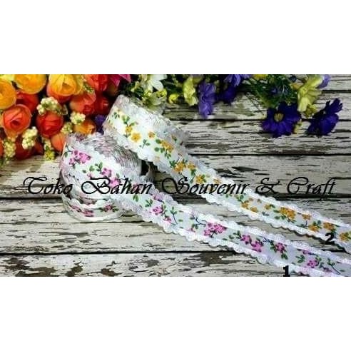 

best produk] pita katun bunga tepi scalop 1 inci - 10 yard